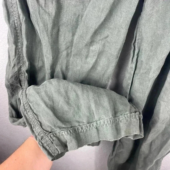 Athleta 100% Linen Reverie Jasper Green Pants Sweatpants Womens 14 Lightweight - Picture 6 of 12